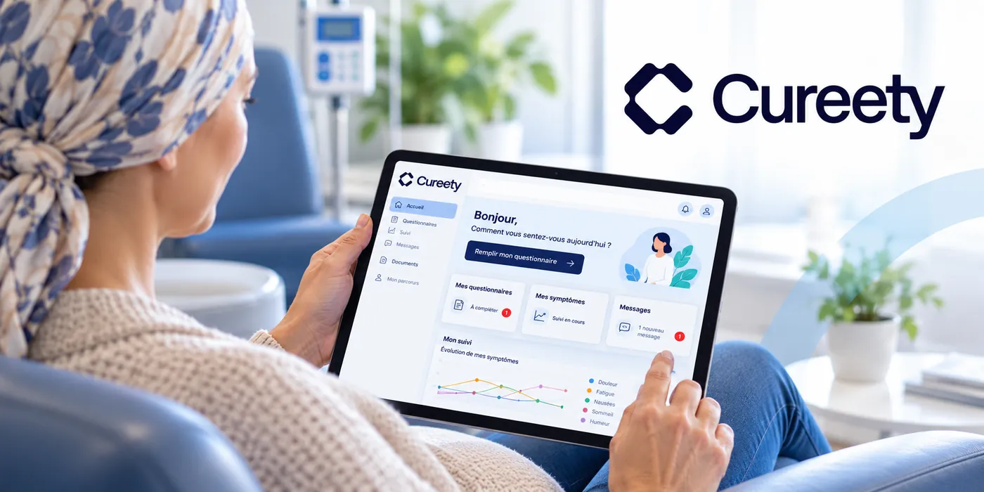 Patiente utilisant l’application Cureety
